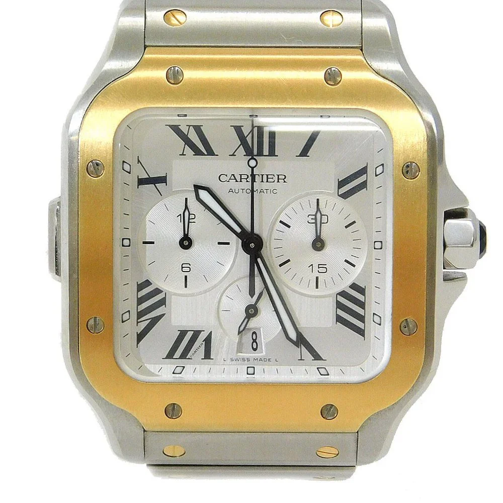 Cartier Santos 18k Men's Auto Watch w/ box + papers!!!!